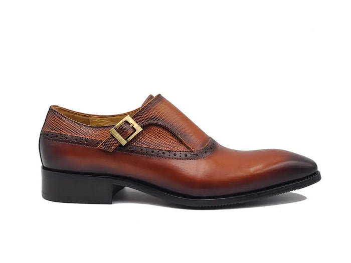 Carrucci Plain Toe Single Monk Loafer