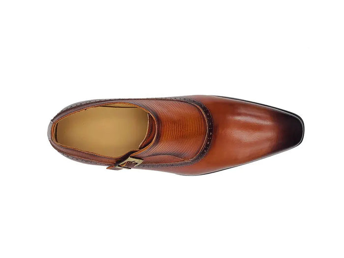 Carrucci Plain Toe Single Monk Loafer