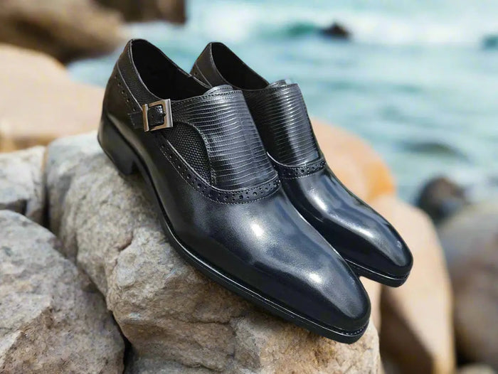 Carrucci Plain Toe Single Monk Loafer