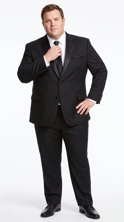 Men’s Classic Black Tuxedo Suit, 2 Button Wedding Prom Formal Suit