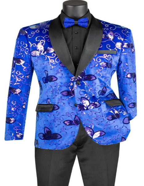 Look Dapper in the Best Fitted 2-Piece Blue Party Suit for Prom main image 1