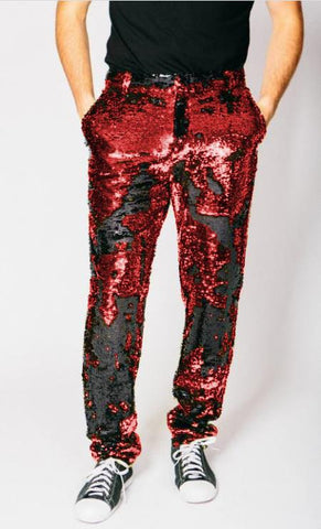 Mens Sequin Pants - Red Dress Party Pants - Men's Tuxedo USA