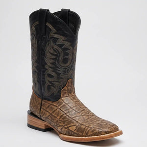 Men's Elephant Print Square Toe Cowboy Boots