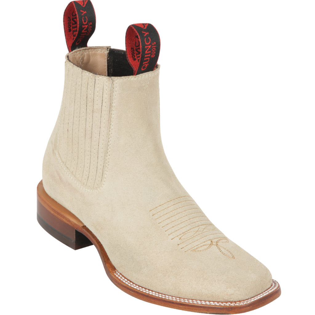 Quincy Women's Off-White Short Cowboy Booties