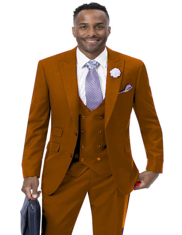 Brown Wedding Suit - Jacket + Pants - Brown Tuxedo - Brown Groomsmen 2 Button Suit