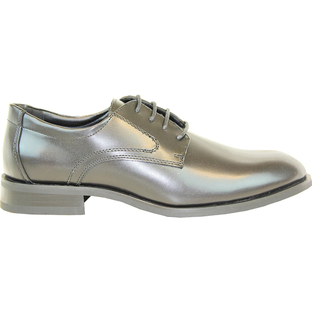 Bravo Mens Plain Round Toe Oxford Dress Shoe in Black