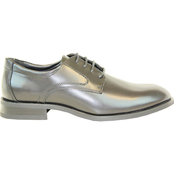 Bravo Mens Plain Round Toe Oxford Dress Shoe in Black