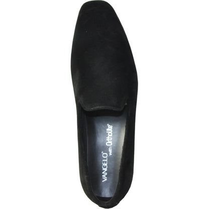 Bravo Mens Vegan Suede Wedding & Prom Slip On Loafer Dress Shoe in Black
