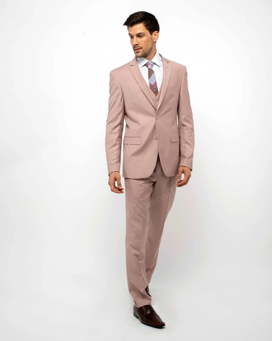 Blush Color Suit For Men - Mauve Suit - Wedding Notch Lapel Suit