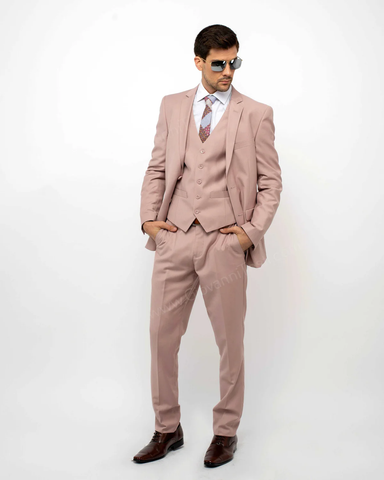 Blush Color Suit For Men - Mauve Suit - Wedding Notch Lapel Suit