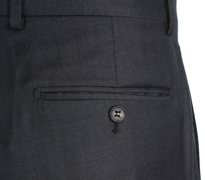 Half Canvas Wool Dress Suit Regular Fit 2 Piece in Charcoal