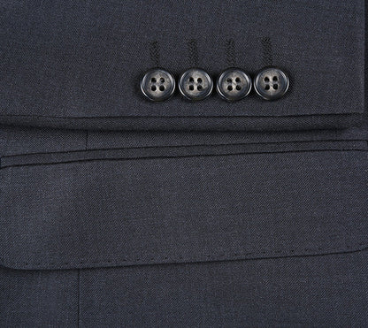 Half Canvas Wool Dress Suit Modern Fit 2 Piece in Charcoal