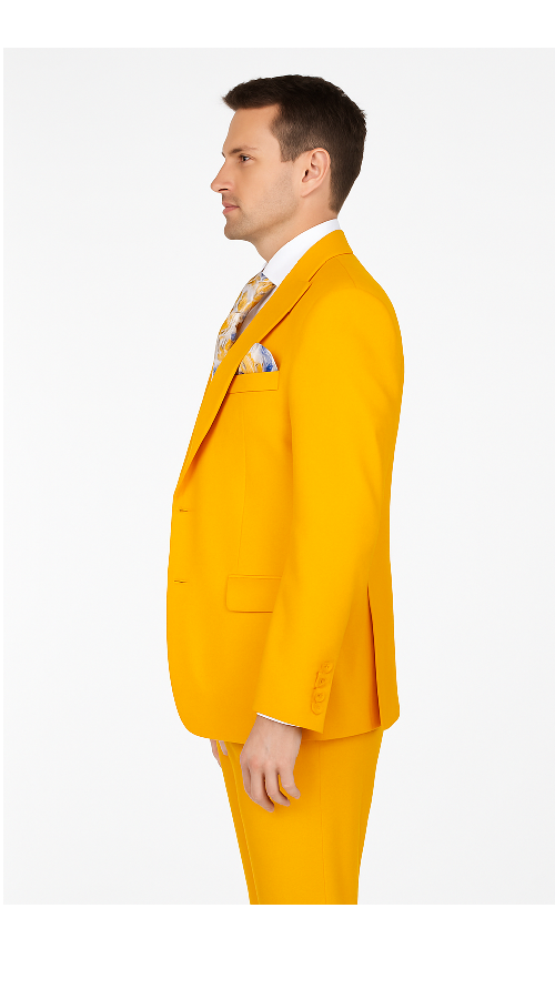 Rossi Man ELI RM103 ?? Modern Fit 3-Piece Men??s Suit in Bold Yellow