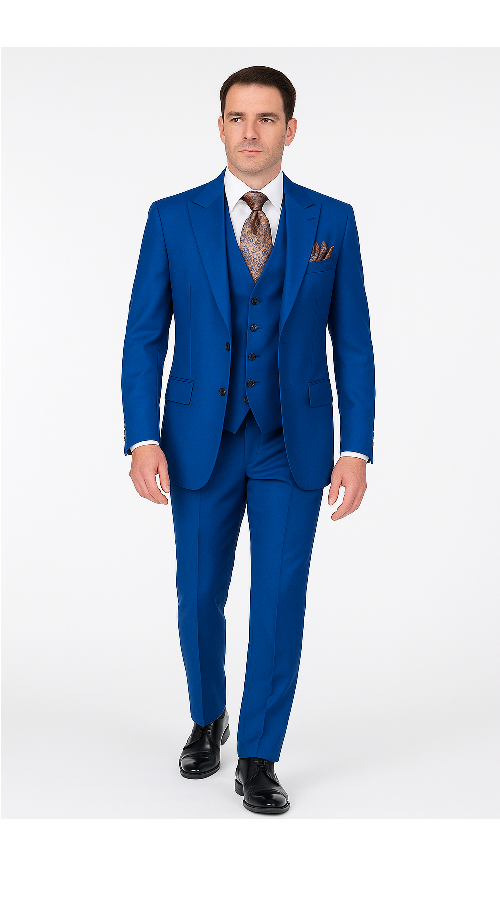 Royal Blue 3-Piece Suit ?? Rossi Man ELI RM110 Slim Fit Men??s Formalwear