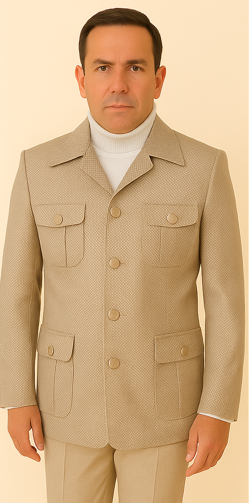 Rossi Man DUKE RM1766 Slim Fit 3-Piece Suit for Men Modern Cream Off-White Formalwear