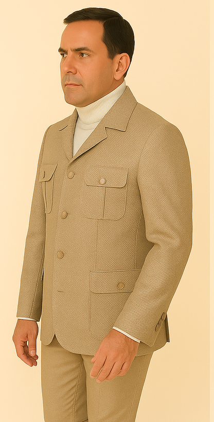 Rossi Man DUKE RM1766 Slim Fit 3-Piece Suit for Men Modern Cream Off-White Formalwear
