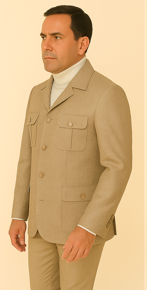 Rossi Man DUKE RM1766 Slim Fit 3-Piece Suit for Men Modern Cream Off-White Formalwear