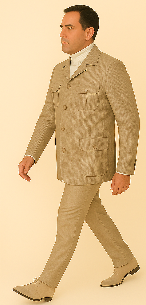Rossi Man DUKE RM1766 Slim Fit 3-Piece Suit for Men Modern Cream Off-White Formalwear
