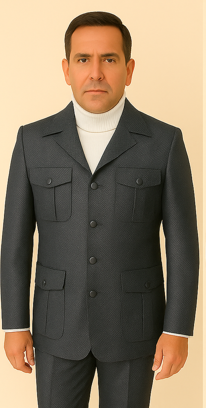 Rossi Man DUKE RM1767 ?? Slim Fit Steel Grey 3-Piece Suit for Men | Elegant Formalwear