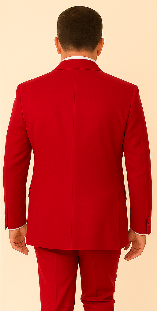 Rossi Man LEO RM1577 ?? Red Slim Fit 3-Piece Suit for Men | Contemporary Elegance for Formal Occasions