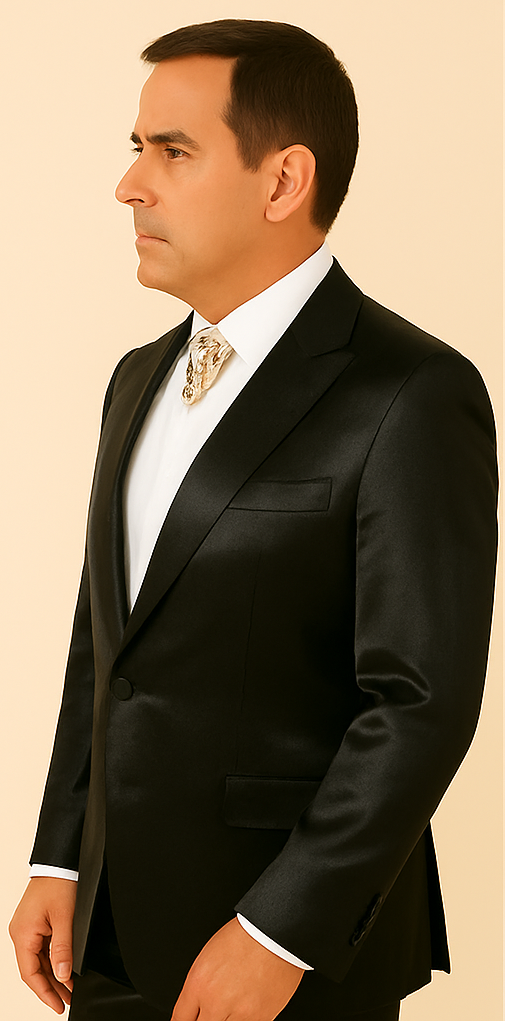 Rossi Man LEO RM1600 ƒ?? Black Slim Fit 3-Piece Suit for Men | Timeless Classic Formalwear