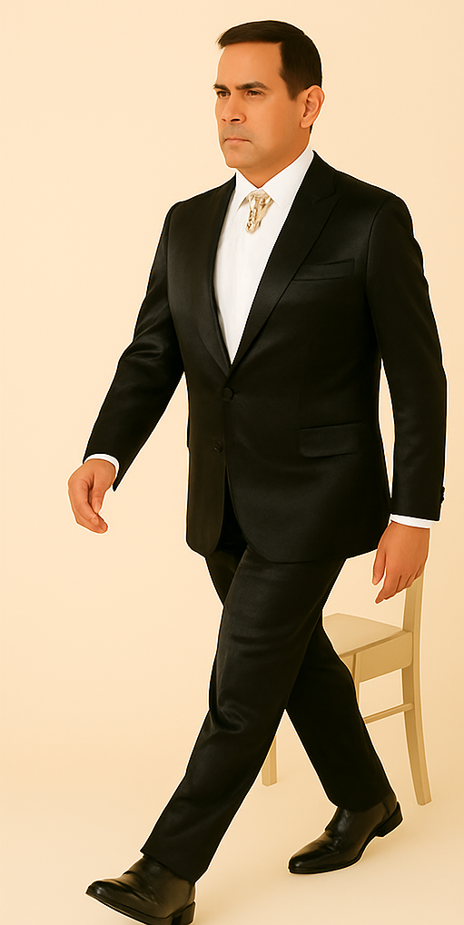 Rossi Man LEO RM1600 ƒ?? Black Slim Fit 3-Piece Suit for Men | Timeless Classic Formalwear