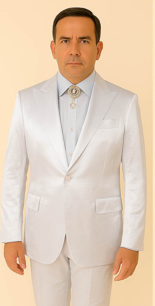 Rossi Man LEO RM1601 ?? White Slim Fit 3-Piece Suit for Men | Elegant Formalwear Ensemble