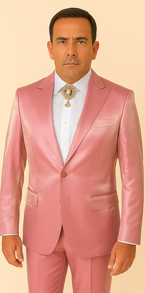 Rossi Man LEO RM1602 ?? Men's 3-Piece Slim Fit Suit in Pink | Modern Classic Formalwear