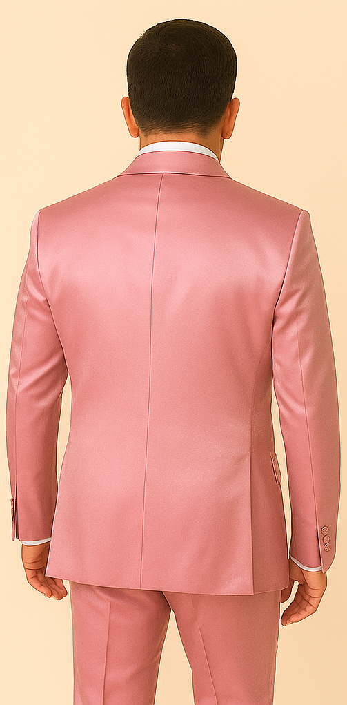 Rossi Man LEO RM1602 ƒ?? Men's 3-Piece Slim Fit Suit in Pink | Modern Classic Formalwear