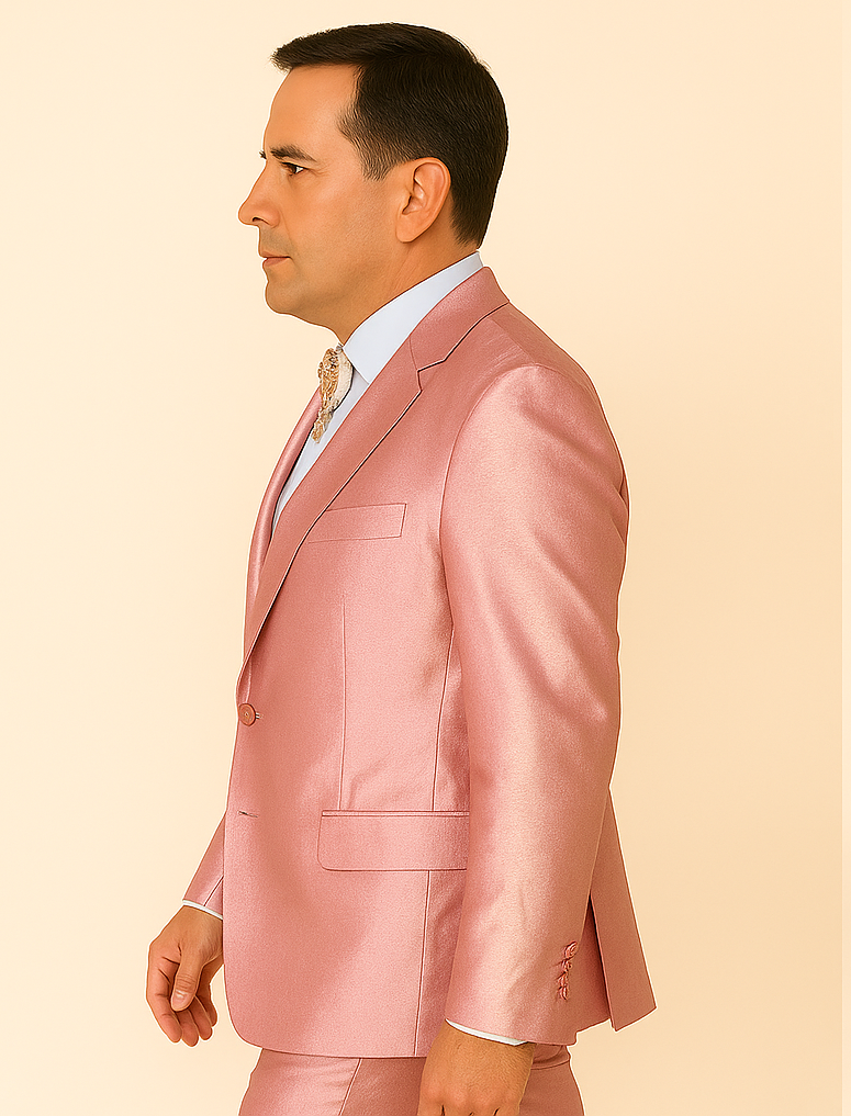 Rossi Man LEO RM1602 ƒ?? Men's 3-Piece Slim Fit Suit in Pink | Modern Classic Formalwear