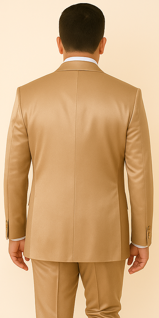 Rossi Man LEO RM1605 ?? Men's Gold Slim Fit 3-Piece Suit | Elegant Modern Formalwear