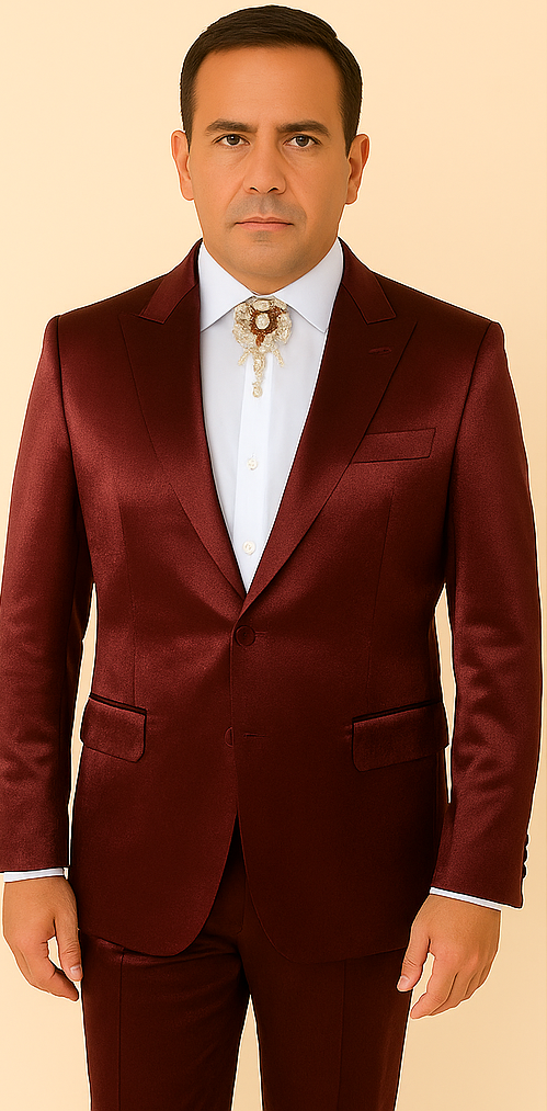 Rossi Man LEO RM1608 ?? Dark Red 3-Piece Slim Fit Suit for Men | Perfect for Formal & Wedding Events