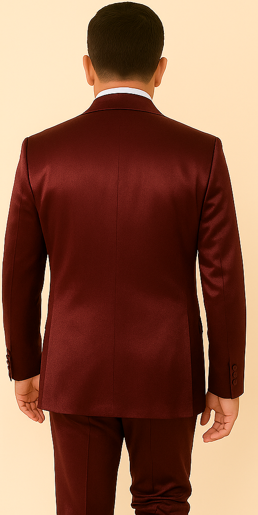 Rossi Man LEO RM1608 ?? Dark Red 3-Piece Slim Fit Suit for Men | Perfect for Formal & Wedding Events