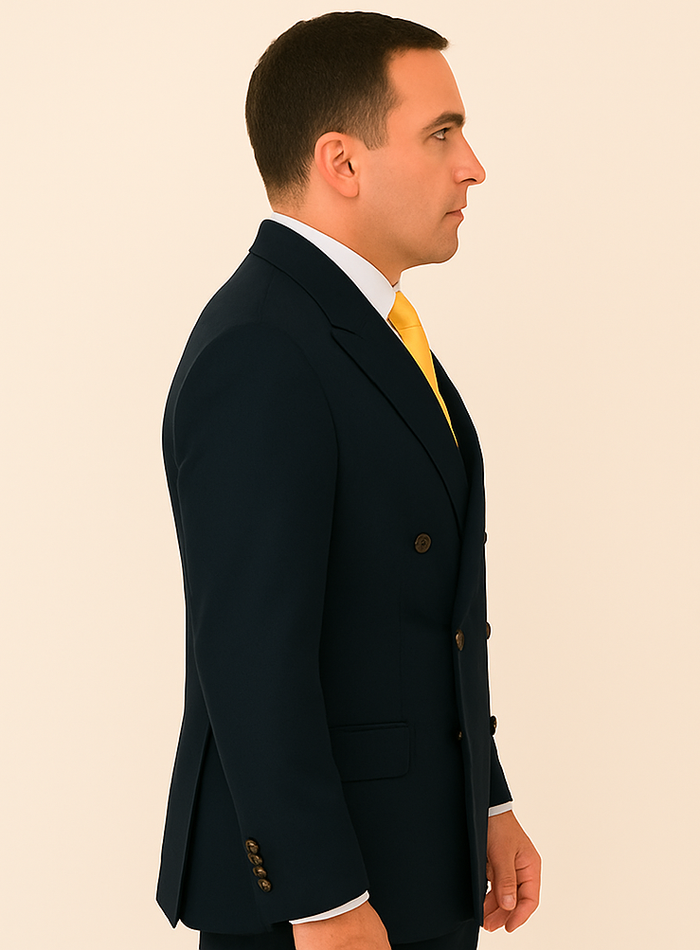 Rossi Man Double-Breasted 2-on-6 Suit ?? Elegant Men's Formalwear with Flat Front Trousers