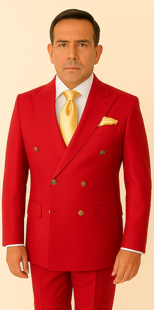 Rossi Man MILANO RM1191 Slim Fit Red 3-Piece Suit for Men | Stylish Modern Formalwear