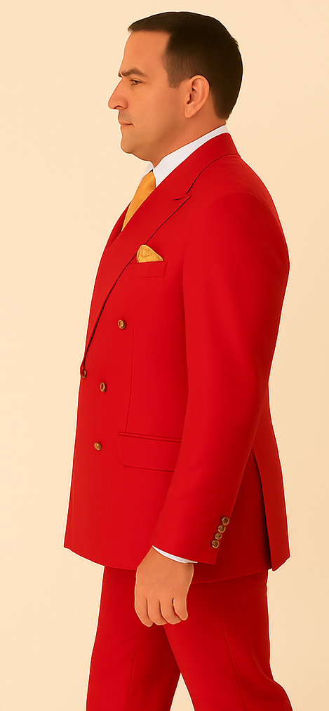Rossi Man MILANO RM1191 Slim Fit Red 3-Piece Suit for Men | Stylish Modern Formalwear