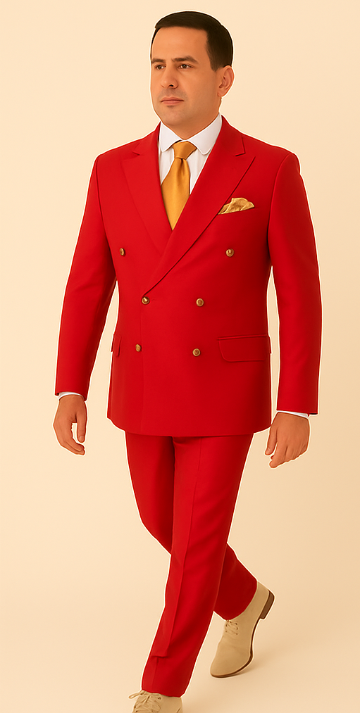 Rossi Man MILANO RM1191 Slim Fit Red 3-Piece Suit for Men | Stylish Modern Formalwear