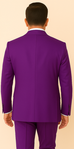 Rossi Man BOND RM1778 Slim Fit 3-Piece Purple Suit ƒ?? Elegant Tailored Suit for Men