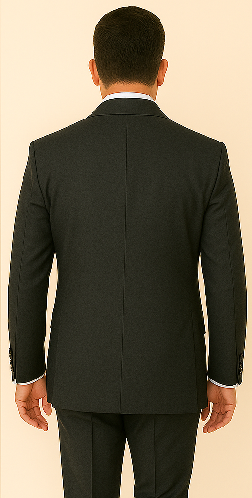 Rossi Man BOND RM1779 Slim Fit 3-Piece Black Suit ?? Tailored Formalwear for Men