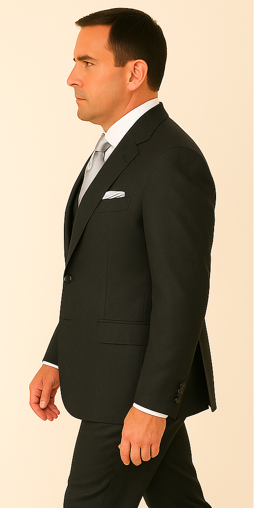 Rossi Man BOND RM1779 Slim Fit 3-Piece Black Suit ?? Tailored Formalwear for Men