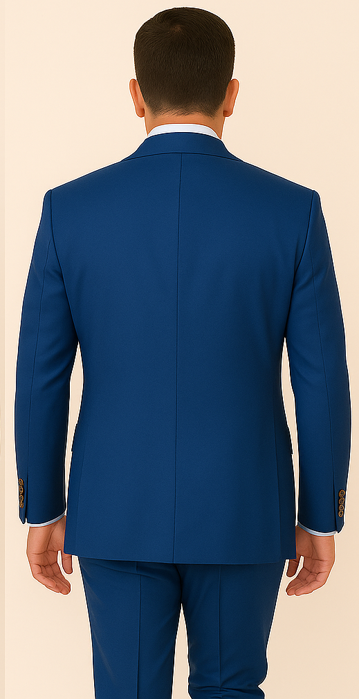 Rossi Man BOND RM1780 Slim Fit 3-Piece Suit ?? Modern Royal Blue Suit for Men