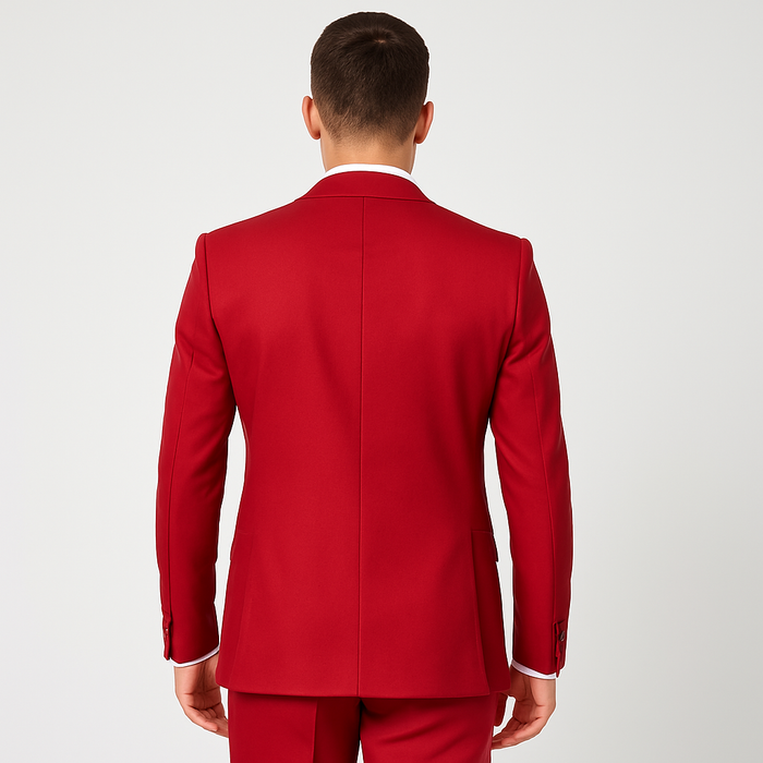 Rossi Man Max Slim Fit Formal Suit ?? 3-Piece Set in Bold Solid Red | RM1191