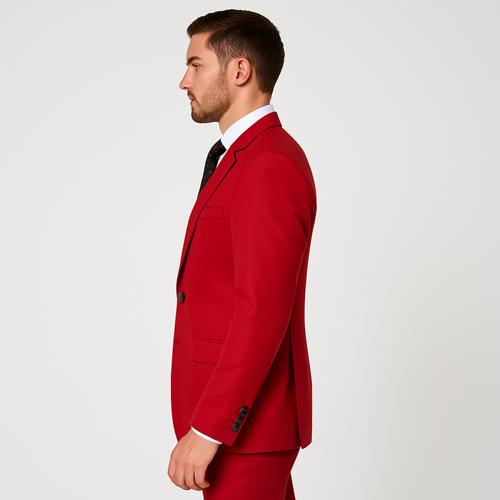 Rossi Man Max Slim Fit Formal Suit ?? 3-Piece Set in Bold Solid Red | RM1191