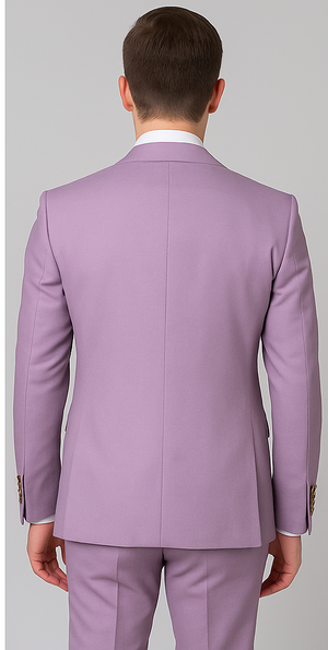 Rossi Man MAX RM1378 Slim Fit 3-Piece Suit ?? Sophisticated Solid Lavender Suit for Men
