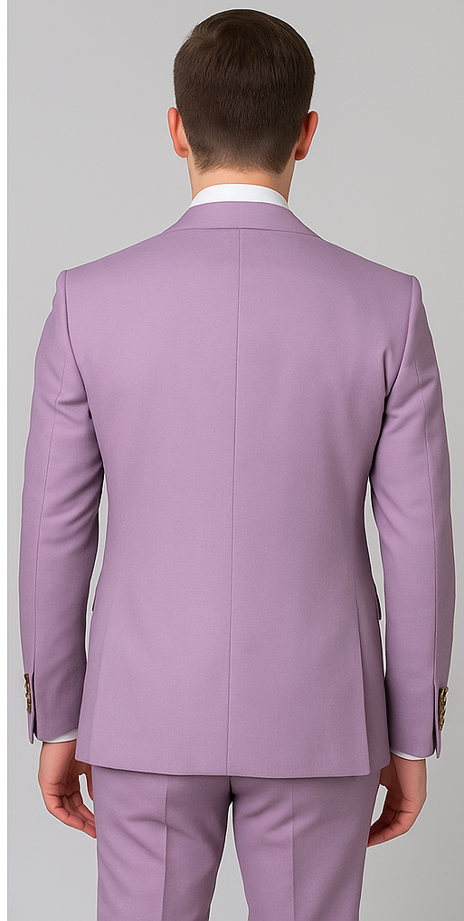 Rossi Man MAX RM1378 Slim Fit 3-Piece Suit Sophisticated Solid Lavender Suit for Men