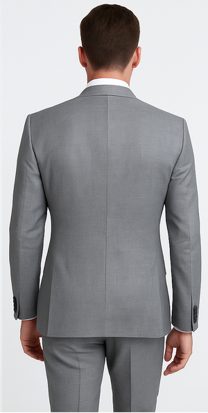 Rossi Man MAX RM1389 Slim Fit 3-Piece Suit ?? Elegant Solid Grey Formalwear for Men