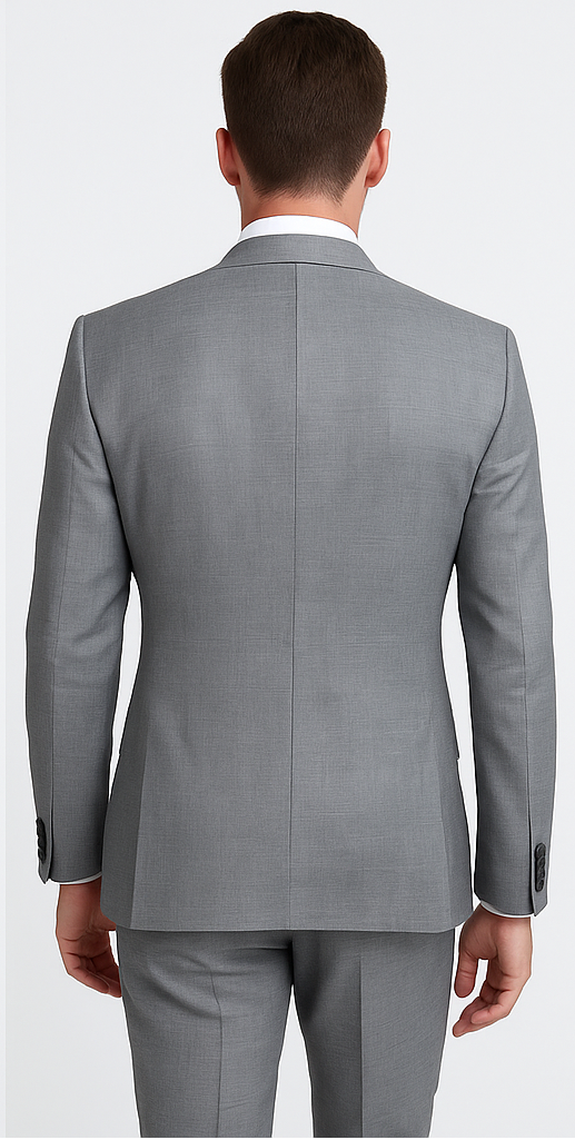 Rossi Man MAX RM1389 Slim Fit 3-Piece Suit ?? Elegant Solid Grey Formalwear for Men