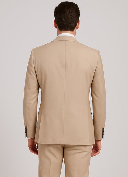 Rossi Man Max RM1391 ?? Slim Fit 3-Piece Men??s Suit in Solid Beige