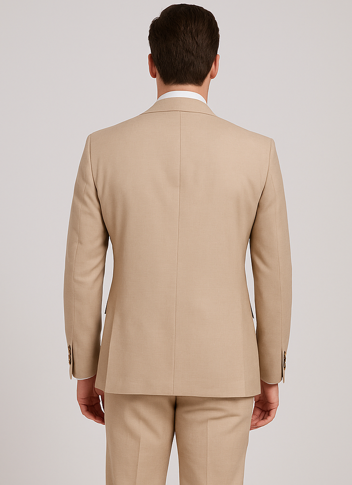 Rossi Man Max RM1391 ?? Slim Fit 3-Piece Men??s Suit in Solid Beige