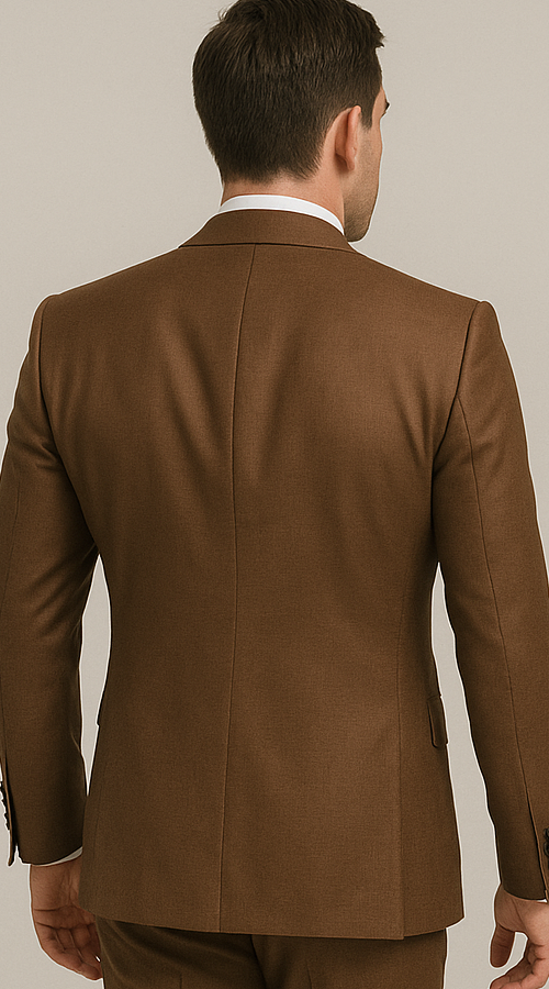Rossi Man Max RM1392 ?? Slim Fit 3-Piece Men??s Suit in Solid Brown
